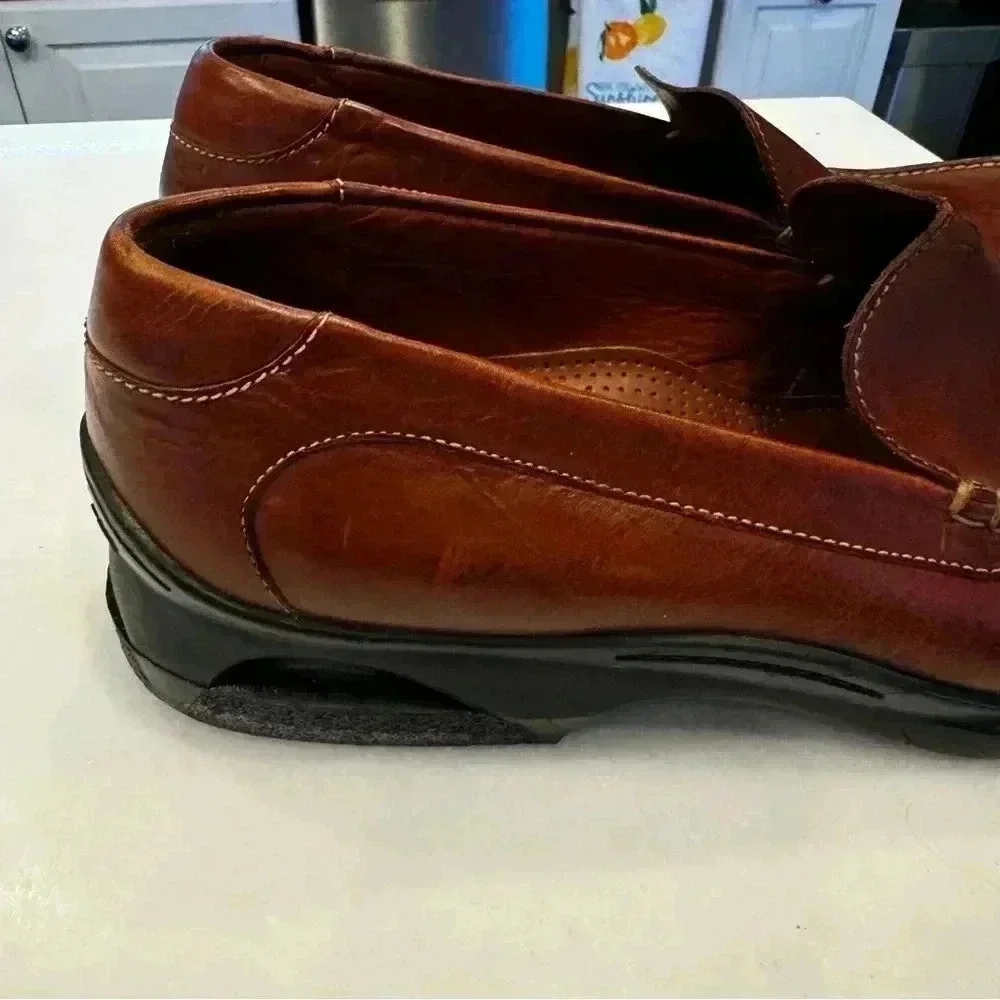 Cole Haan NikeAir Soles Mens Size 13 Brown Leather Slip On Loafers